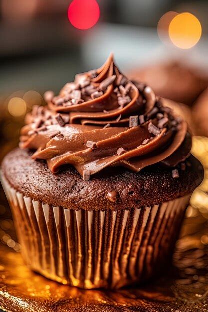 Premium AI Image | A chocolate cupcake with chocolate frosting and ...