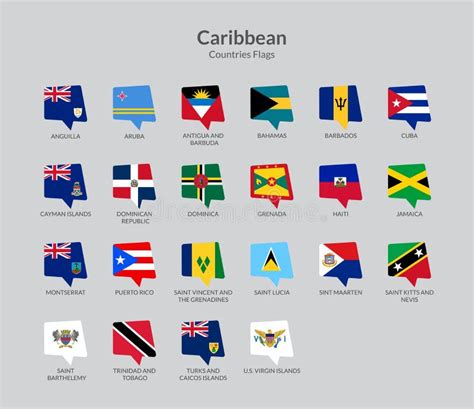 Colección Del Icono De La Bandera De Países Caribeños Ilustración del