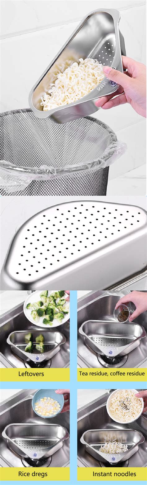 Stainless Steel Swan Drain Basket Household Kitchen Sink Drain Rack