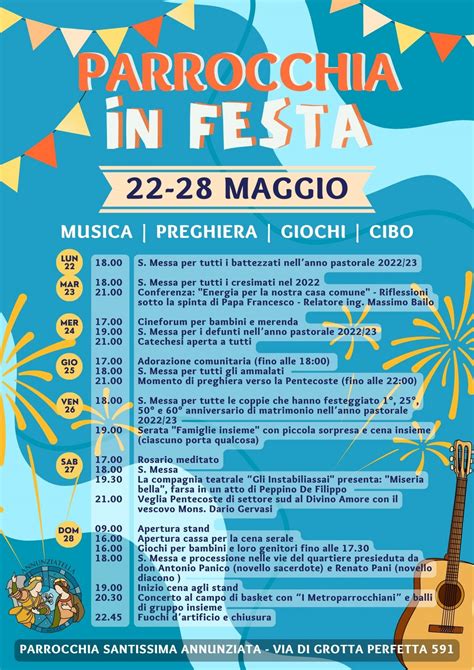 La Festa Della Parrocchia Dal 22 Al 28 Maggio Parrocchia Santissima