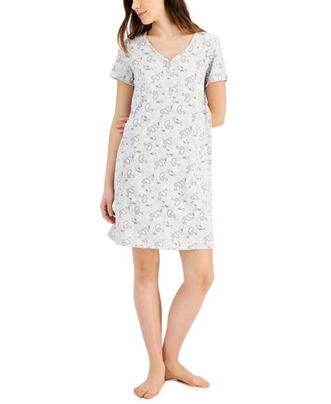 Charter Club Womens Short Sleeve Cotton Essentials Chemise Nightgown