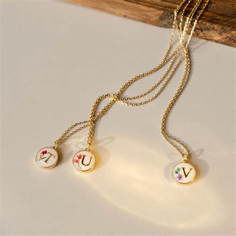 Initial Necklace Letter T Gold White – The Petal Archive