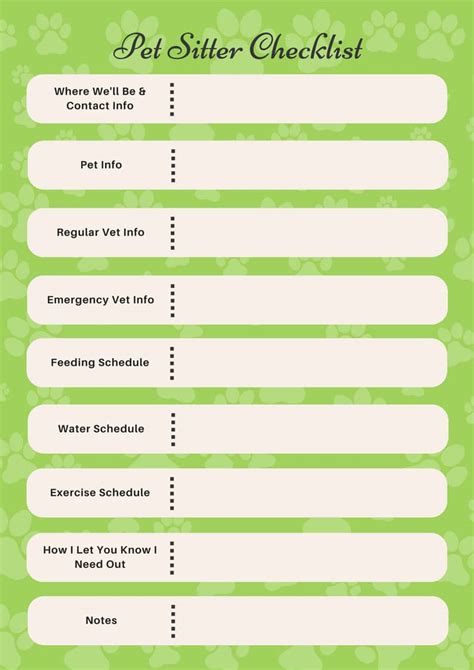 Free Printable Pet Sitting Forms That Are Delicate Hudson Website