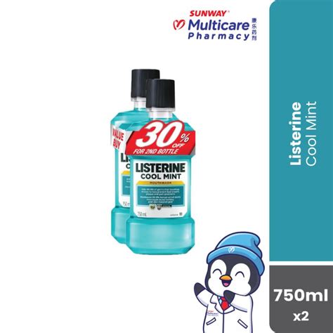 Listerine Cool Mint Mouthwash Ml Twin Pack Sunway Multicare