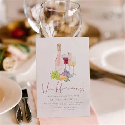 Vino Before Vows Pink Wine Tasting Bridal Shower Invitation Zazzle