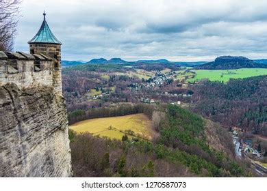 Fortress Koenigstein Saxon Switzerland Germany Beautiful Stock Photo