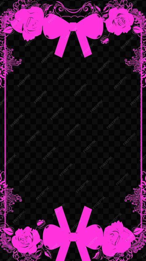 Premium PSD | A black background with a gold frame and a pink floral ...