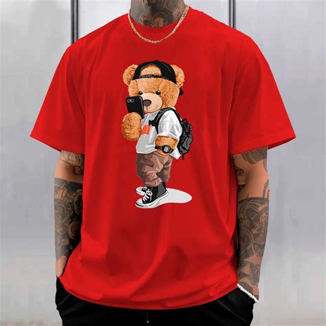 Camiseta Masculina Blusa Feminina Urso Selfie Streetwear Algod O