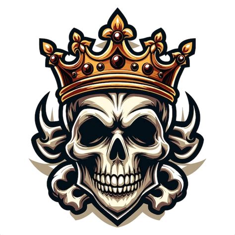 Premium Vector Skull King Mascot Logo Vector Illustration On White