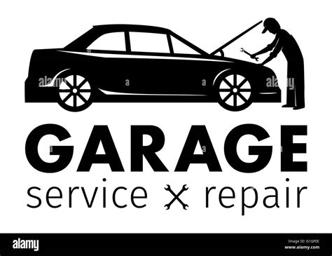 Auto Center Garage Service And Repair Logovector Template Stock