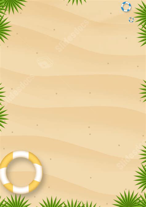 Minimalistic Summer Beach Landscape Poster Page Border Background Word