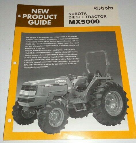 Kubota Mx5000 Diesel Tractor New Product Guide Sales Brochure Manual Ebay