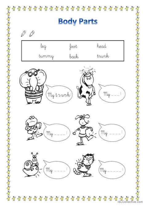 Body Parts English Esl Worksheets Pdf And Doc