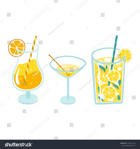 Set Summer Alcoholic Drinks Sex On Stock Vector Royalty Free