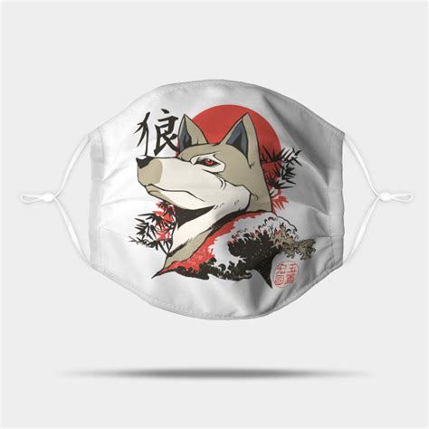 Japanese Wolf Design - Japanese Wolf - Mask | TeePublic