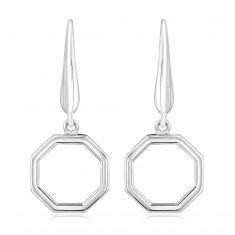 Sterling Silver Octagon Leverback Earrings REEDS Jewelers