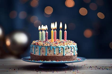 Premium Ai Image Celebrating With A Festive Birthday Cake Illuminated