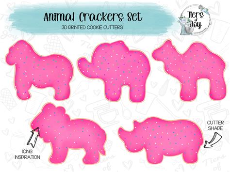 Circus Animal Cracker Cookie Cutters Set of 5 Food 3D Printed Cookie ...