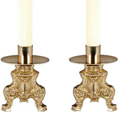 Ornate Base Brass Altar Candlestick Holders For Churches 6 In Pack Of 2 Ng Ebay