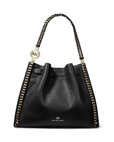 Michael Michael Kors Mina Large Chain Shoulder Tote In Black Lyst