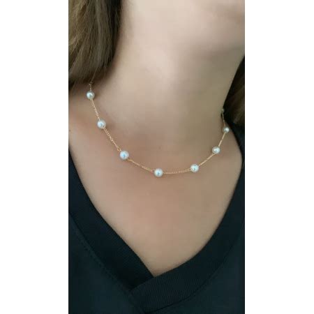 Gargantilha Choker Pérolas em Banho de Ouro Grasiely Joias e Semi Joias