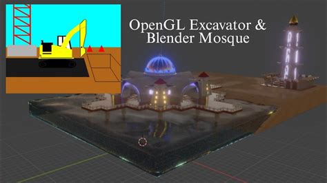 Opengl D Excavator D Blender Mosque Masjid Selat Melaka Uitm