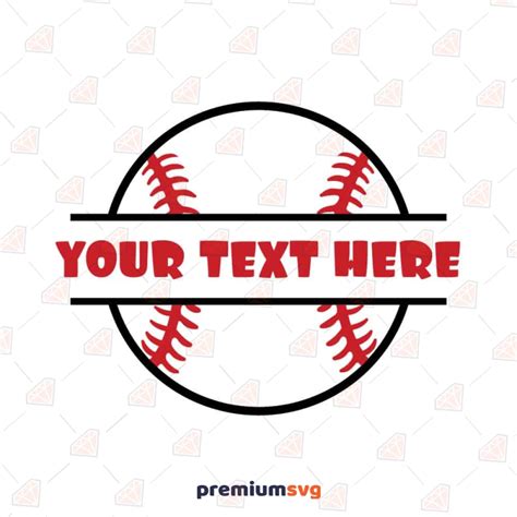 Baseball Split Name Monogram SVG Baseball With Name SVG PremiumSVG