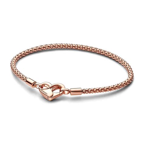 Pandora Moments K Rose Gold Plated Studded Chain Bracelet Pandora