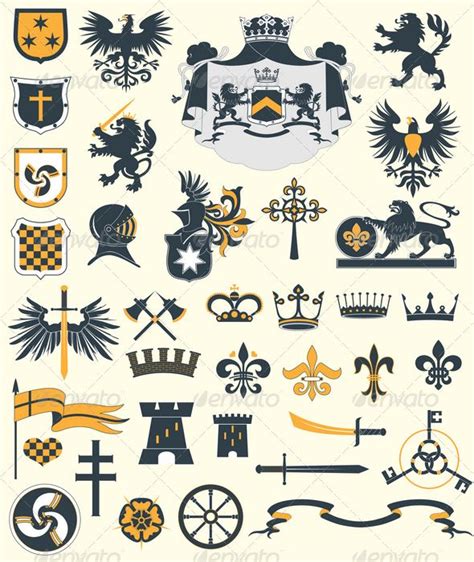 Heraldic Design Elements Heraldry Design Coat Of Arms Design Elements