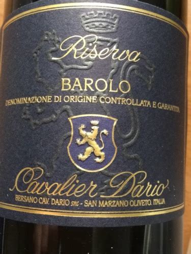 Cavalier Dario Barolo Riserva Vivino US