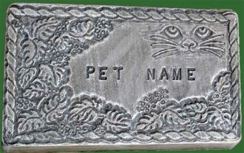 Cat Grave Marker with lettering - Country Garden Concrete