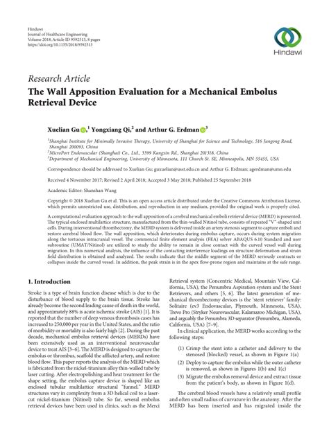 wall apposition evaluation   mechanical embolus retrieval