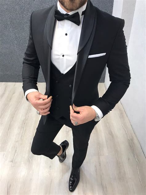 Ventura Black Slim Fit Shawl Lapel Tuxedo Bespoke Daily