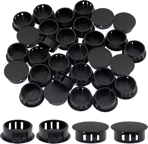 Suiwotin 30pcs 25mm1 Black Hole Plugs Plastic Flush Type