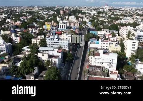 Chennai Aerial Footage Chennai On The Bay Of Bengal In Eastern India