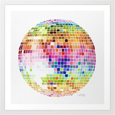 Disco Ball – Rainbow Art Print by Cat Coquillette | Society6