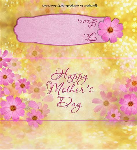 Mothers Day Flowers Free Printable Candy Bar Wrapper Ready To