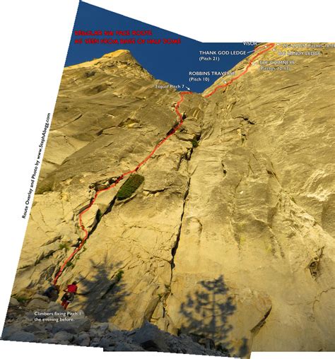 Route Overlay For Regular Nw Face Route As Seen From Base