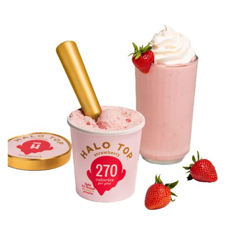 Halo Top Strawberry Light Ice Cream Pint 16 Fl Oz Ice Cream Fast