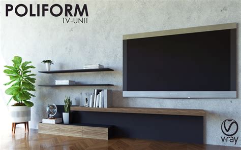 Poliform Tv Unit 3d Model Turbosquid 1292840