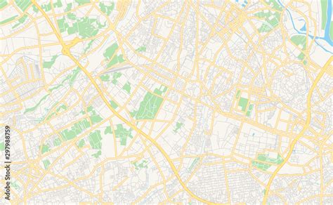 Fototapeta mapa świata dla dzieci Printable street map of Niiza Japan