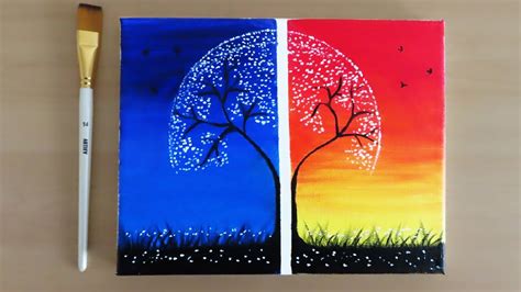 Night Acrylic Easy Canvas Painting : In today's painting tutorial, i ...