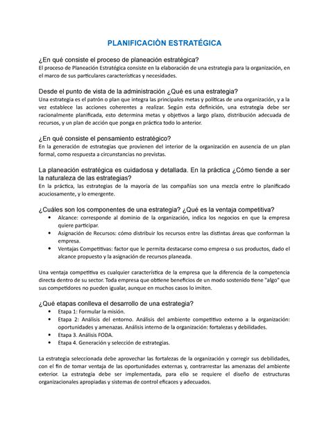 Age113 Tema 2 Resumen Del Proceso De Planeación PlanificaciÒn