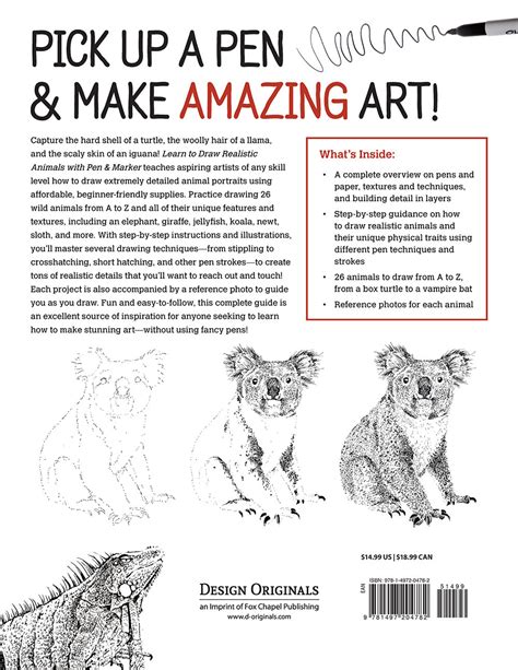 Learn to Draw Realistic Animals with Pen & Marker – Fox Chapel Publishing Co.