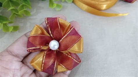 Super Easy Ribbon Flower Embroidery Quick And Easy Ribbon Flower