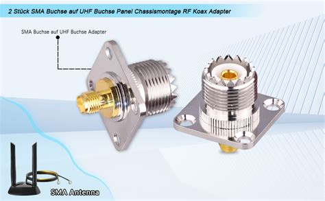 Tuolnk Sma Buchse Auf Uhf Buchse Panel Chassis Mount Rf Koax Adapter