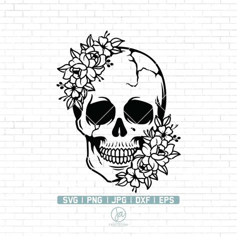 Skull Svg Floral Skull Svg Flower Skull Svg Flower Skull Clip Art Sugar