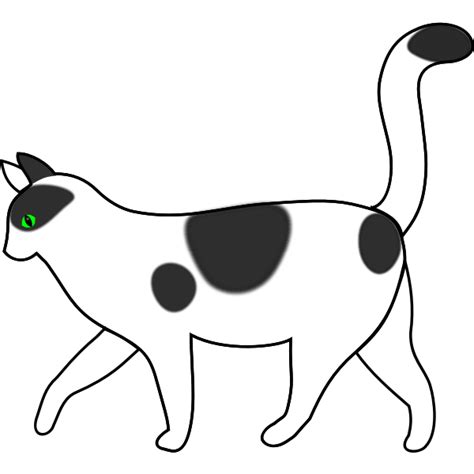 White cat walking vector drawing | Free SVG