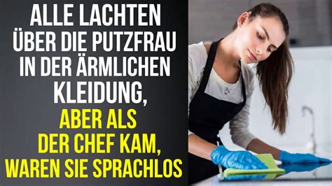 Alle lachten über Putzfrau in der ärmlichen Kleidung aber als der