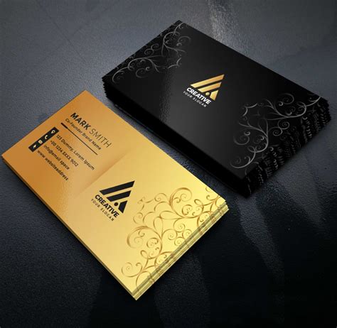 Luxury Black Golden Business Card Design Freepng